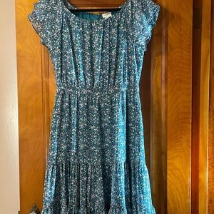 Jcrew Factory midi tiered turquoise floral dress style L6964 sz 4